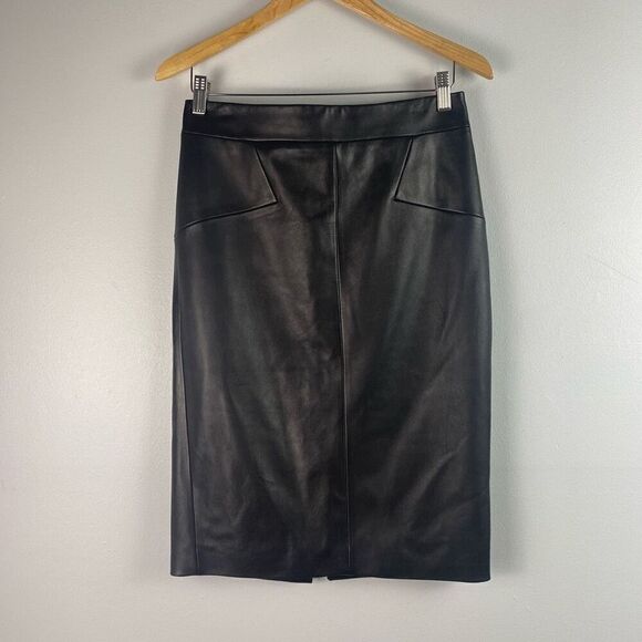 REISS Reagan Leather Pencil Skirt - Picture 5 of 16